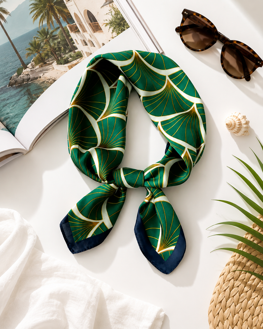 Foulard Riviera - Éventail Émeraude