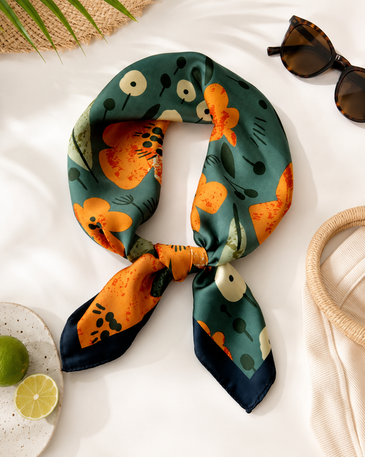 Foulard Riviera - Floral Orange