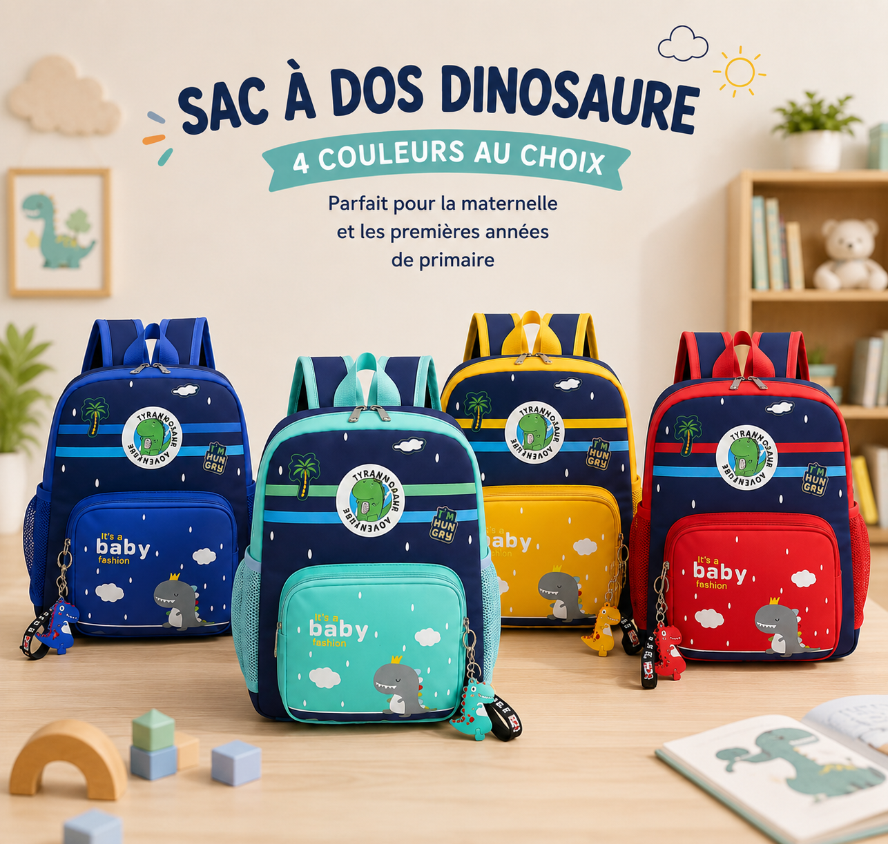 DinoMax™ – Sac à dos maternelle léger et pratique