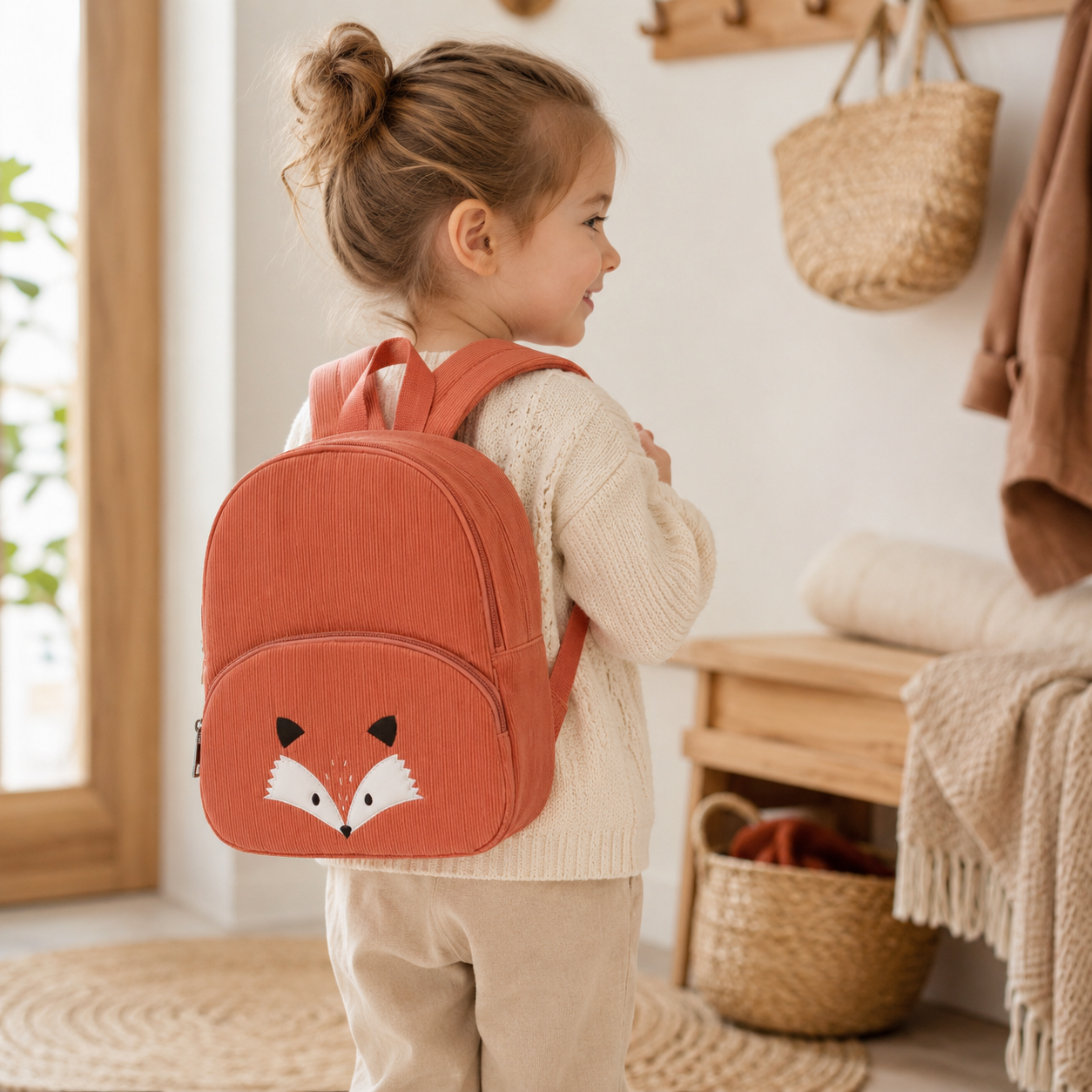Mini Compagnon™ – Sac à dos maternelle en velours côtelé