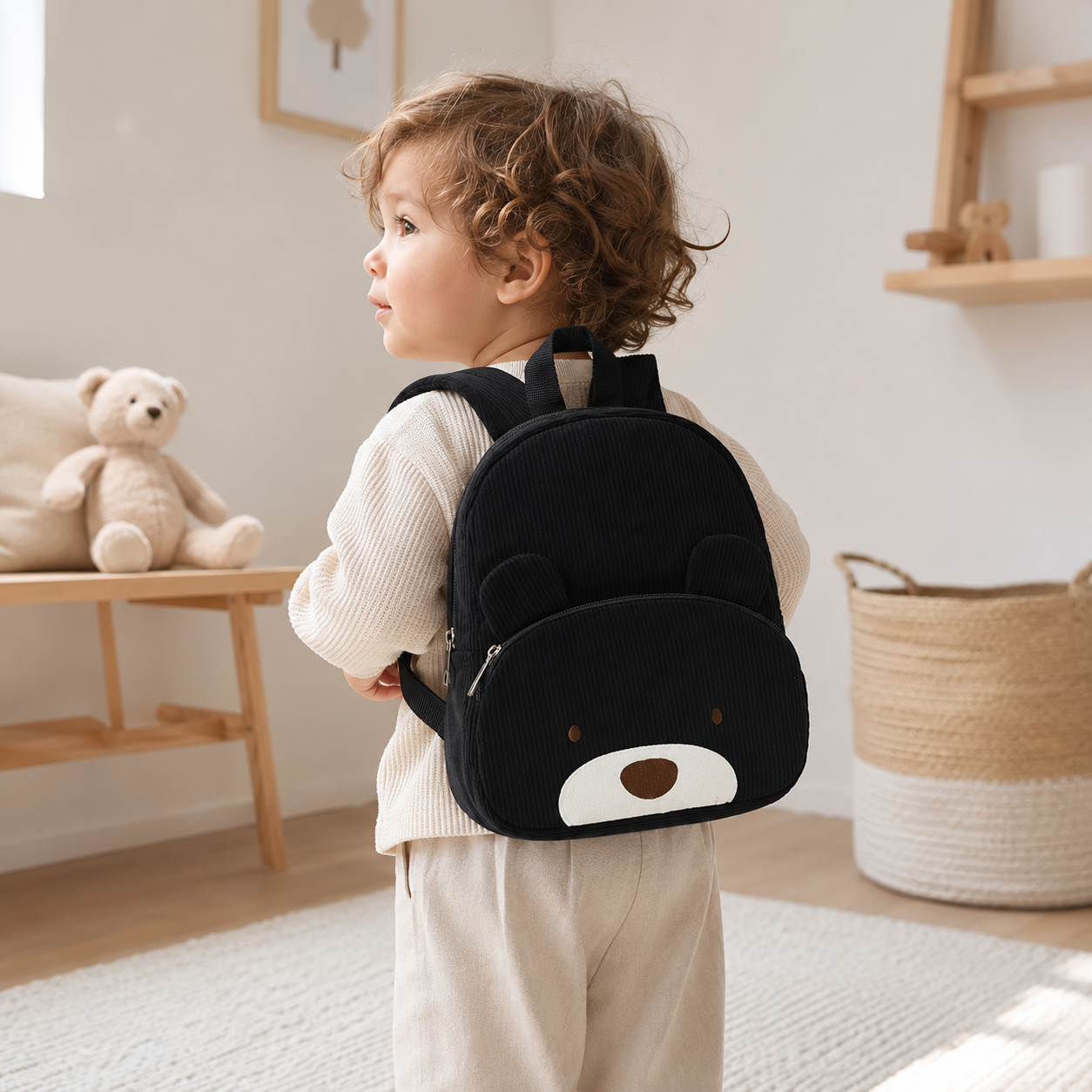 Mini Compagnon™ – Sac à dos maternelle en velours côtelé