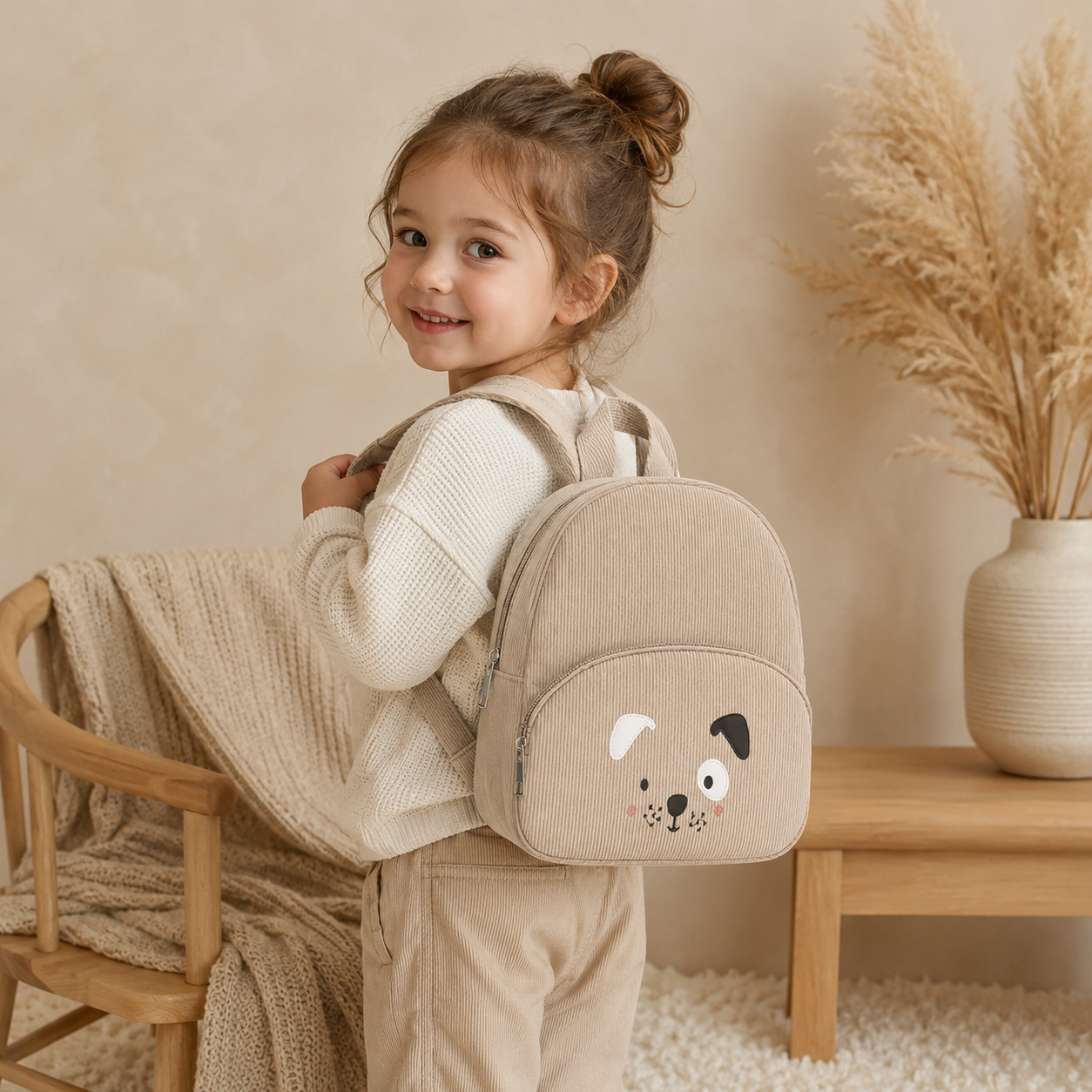 Mini Compagnon™ – Sac à dos maternelle en velours côtelé