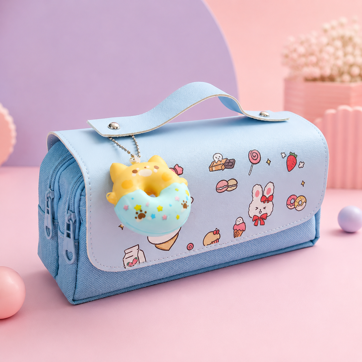 Sweet Donut™ - Plumier scolaire grande capacité