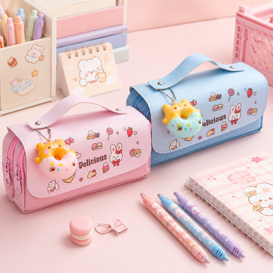 Sweet Donut™ - Plumier scolaire grande capacité