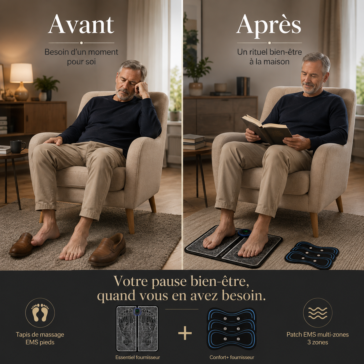 SensaPieds™ — Tapis EMS rechargeable