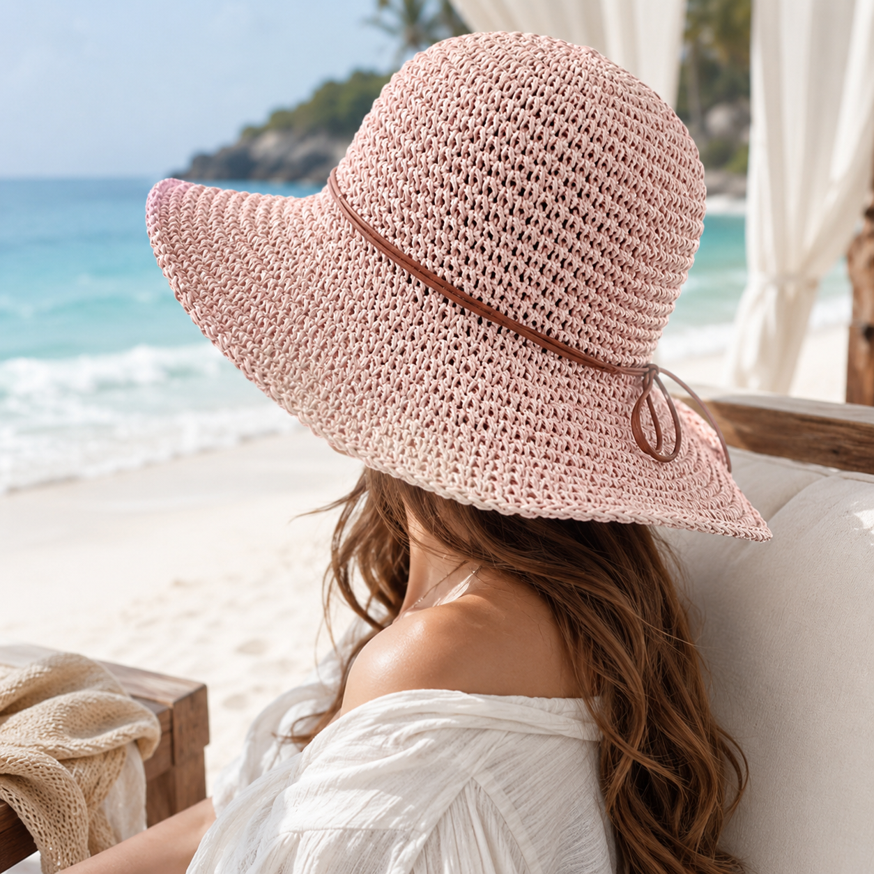 Chapeau Capeline Rose