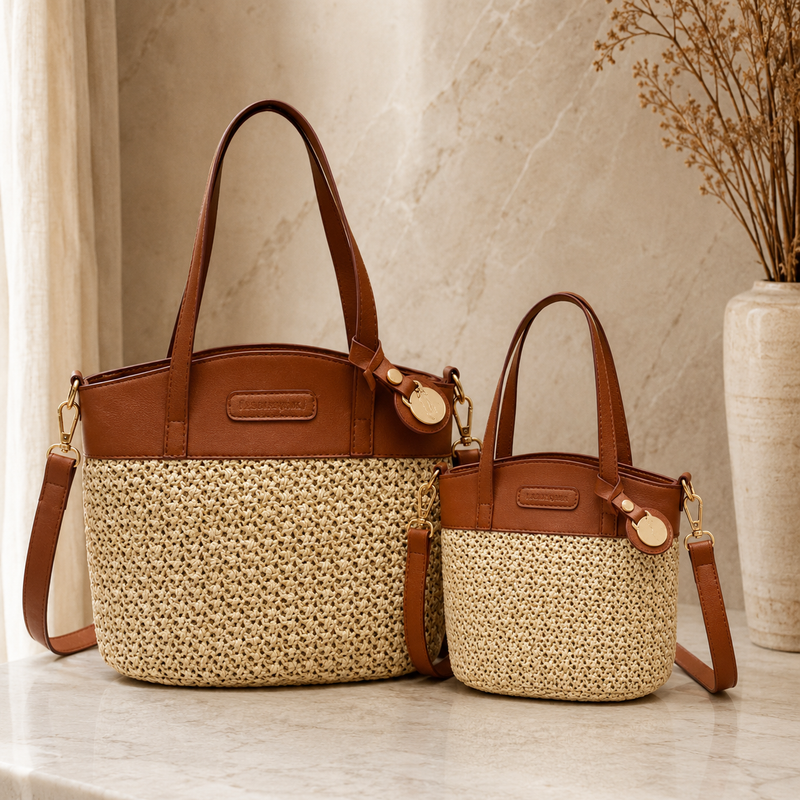 Naya Bucket – Sac seau tressé zippé