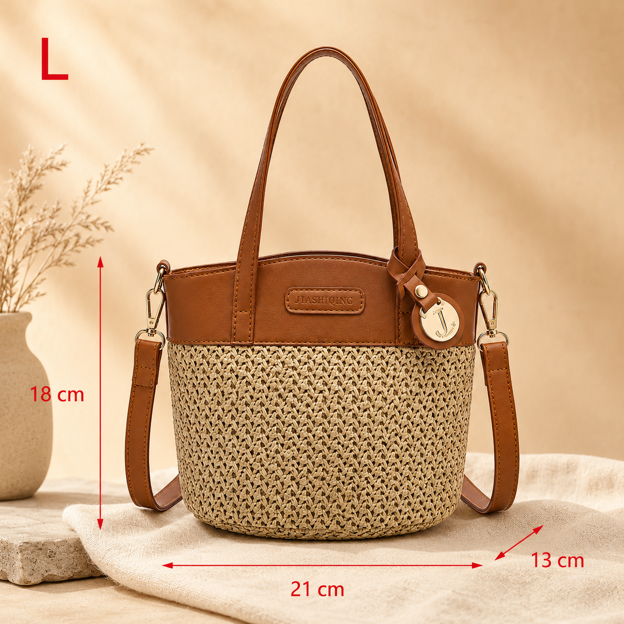 Naya Bucket – Sac seau tressé zippé — photo 2